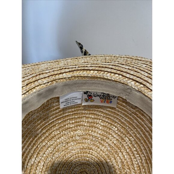 Walt Disney World Animal Kingdom 100% Straw Sun Hat Kids Minnie Mouse Leopard - Picture 6 of 8